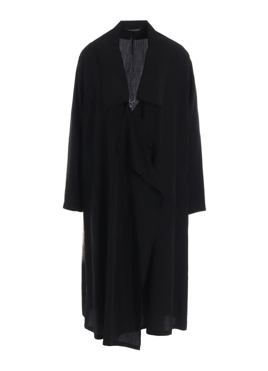 CUPRO DUNGAREE "Y" PRINT BIG-COLLAR COAT