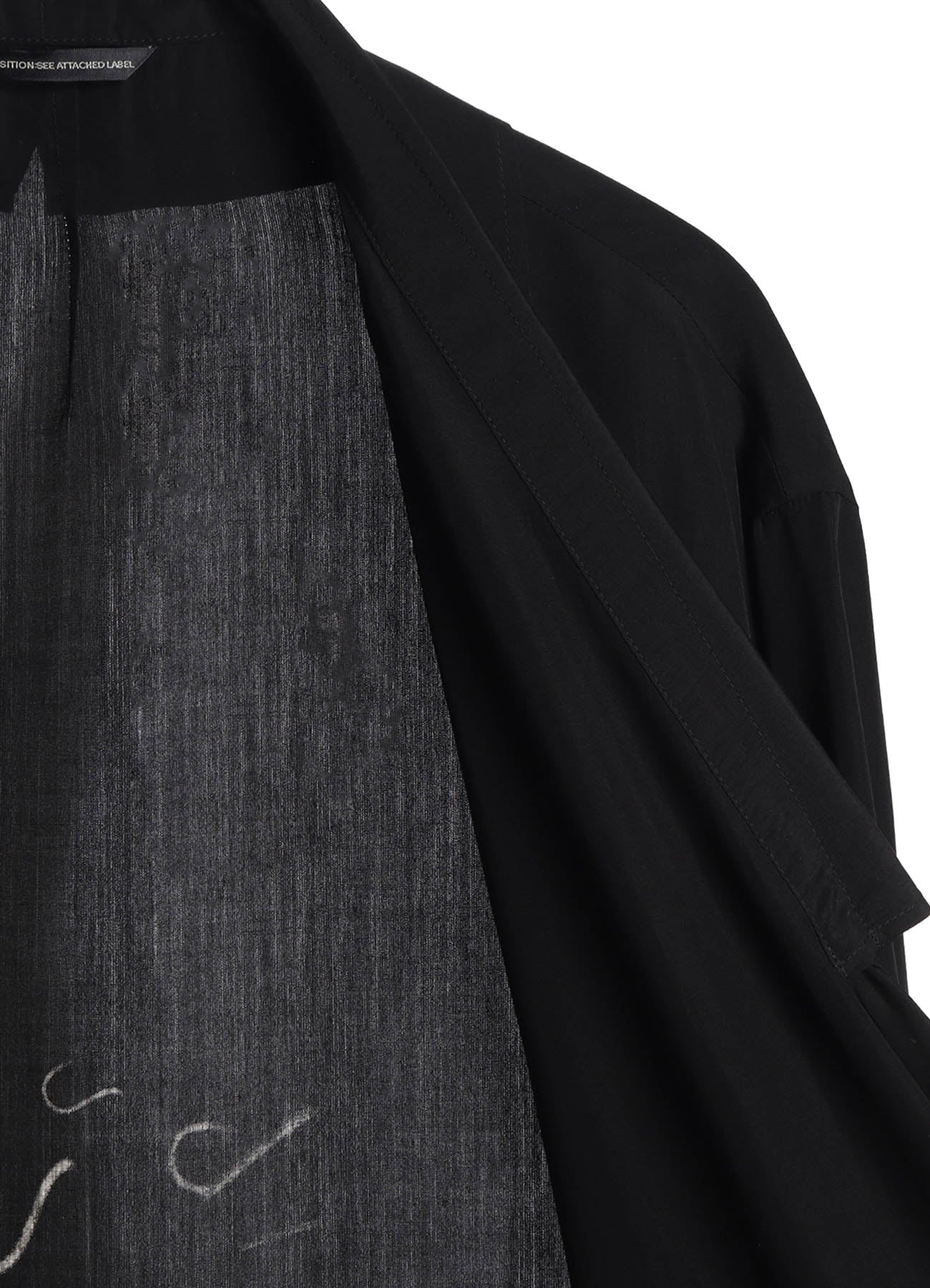 CUPRO DUNGAREE "Y" PRINT BIG-COLLAR COAT