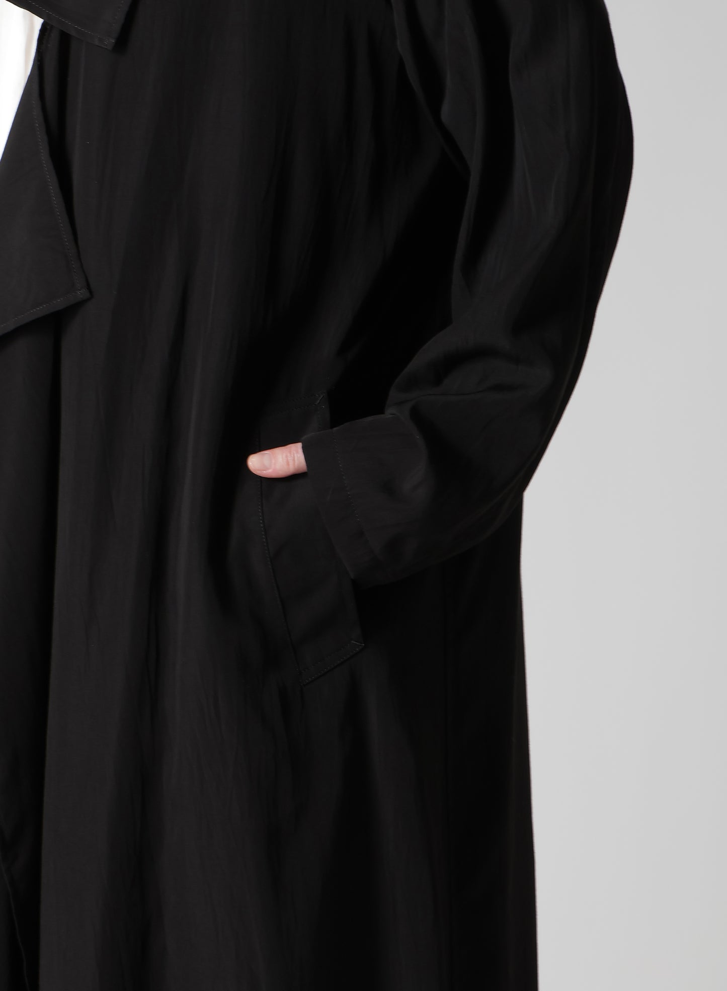 CUPRO DUNGAREE "Y" PRINT BIG-COLLAR COAT