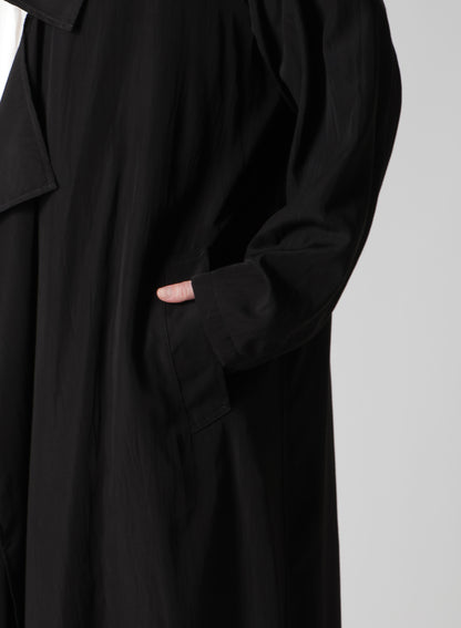 CUPRO DUNGAREE "Y" PRINT BIG-COLLAR COAT