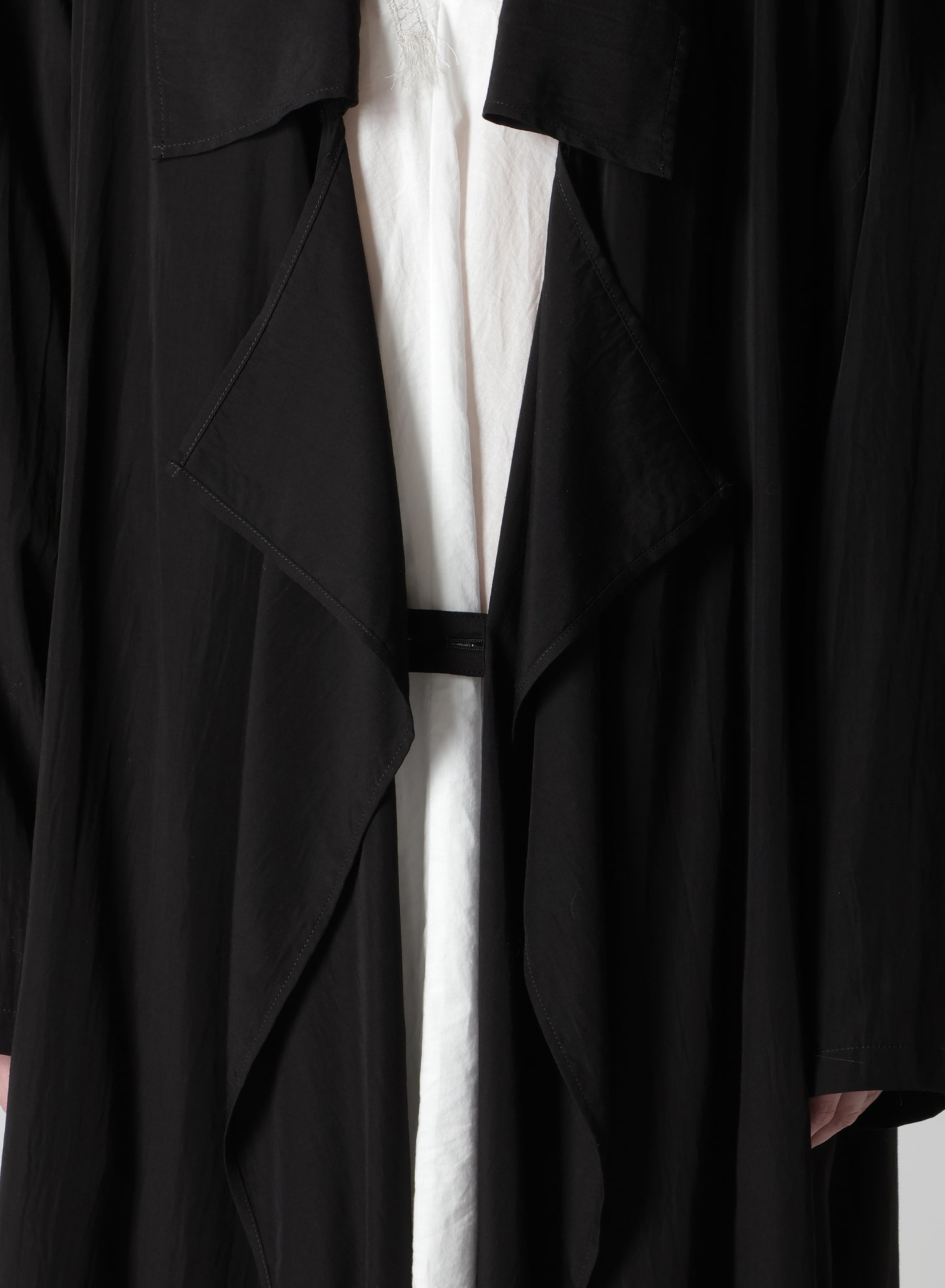 CUPRO DUNGAREE "Y" PRINT BIG-COLLAR COAT