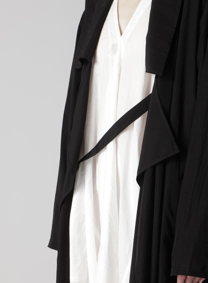 CUPRO DUNGAREE "Y" PRINT BIG-COLLAR COAT