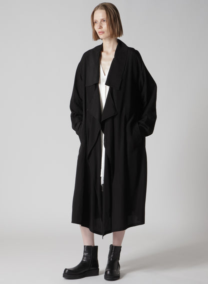 CUPRO DUNGAREE "Y" PRINT BIG-COLLAR COAT