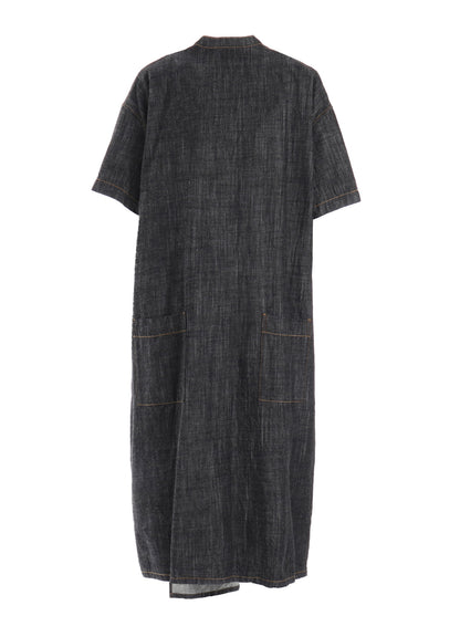 8OZ DENIM HALF SLEEEVE BOX SHIRT DRESS