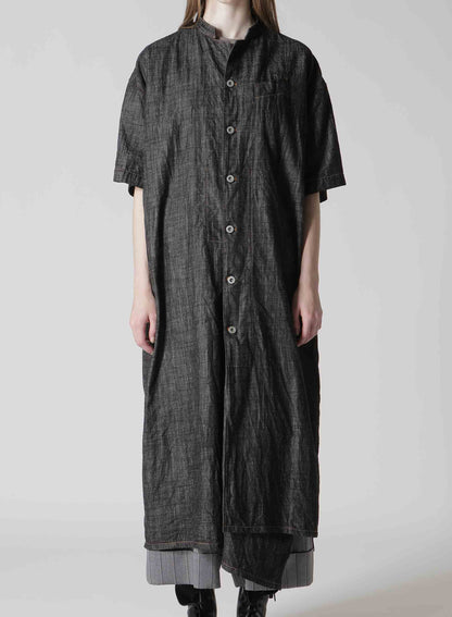 8OZ DENIM HALF SLEEEVE BOX SHIRT DRESS