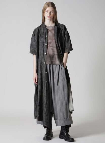 8OZ DENIM HALF SLEEEVE BOX SHIRT DRESS