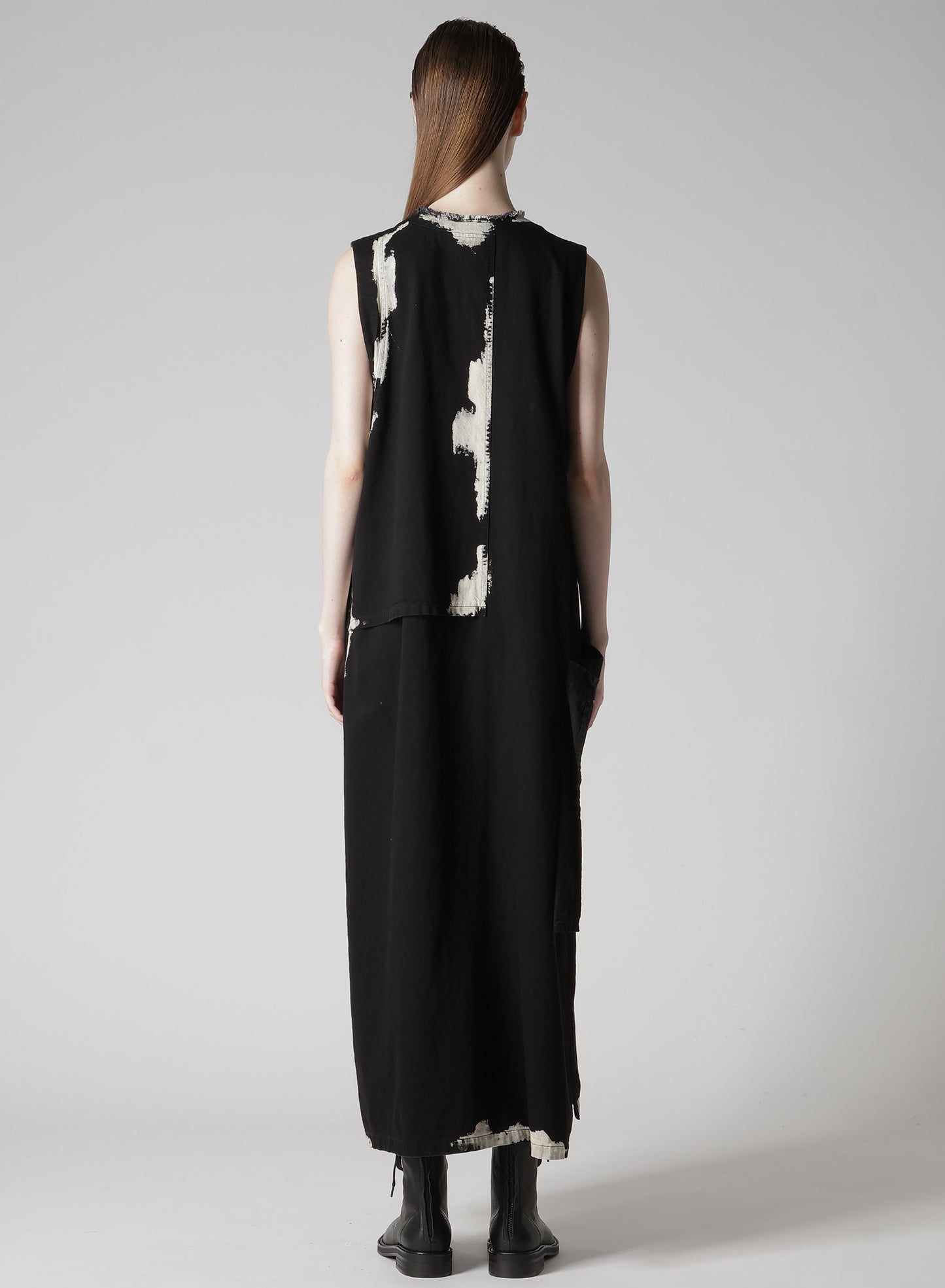 8OZ DENIM BRUSH BLEACH LONG DRESS