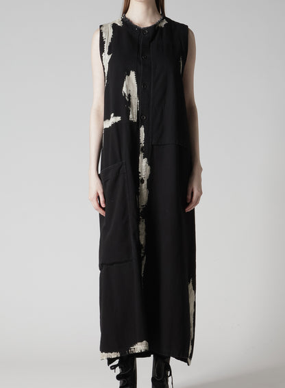 8OZ DENIM BRUSH BLEACH LONG DRESS