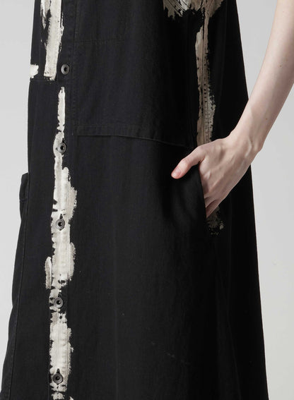 8OZ DENIM BRUSH BLEACH LONG DRESS