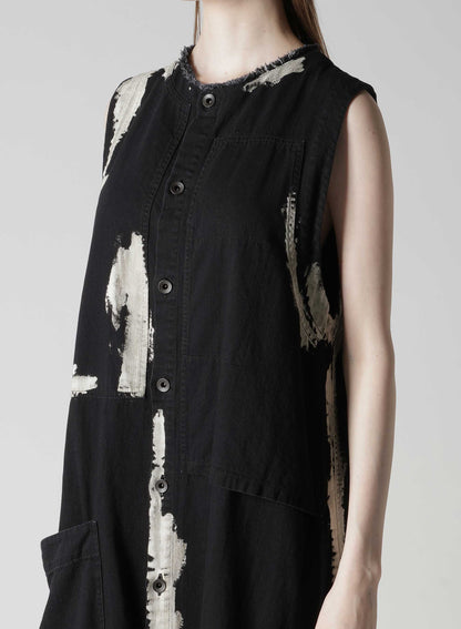 8OZ DENIM BRUSH BLEACH LONG DRESS