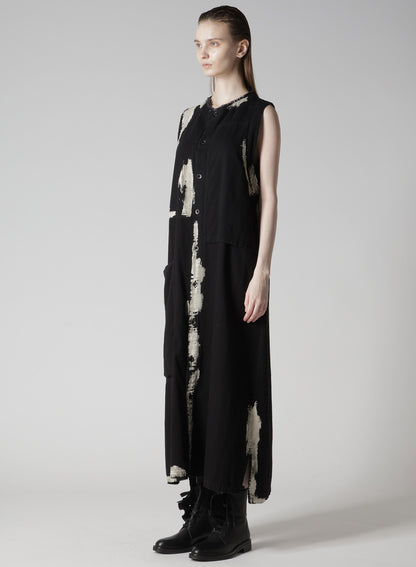 8OZ DENIM BRUSH BLEACH LONG DRESS