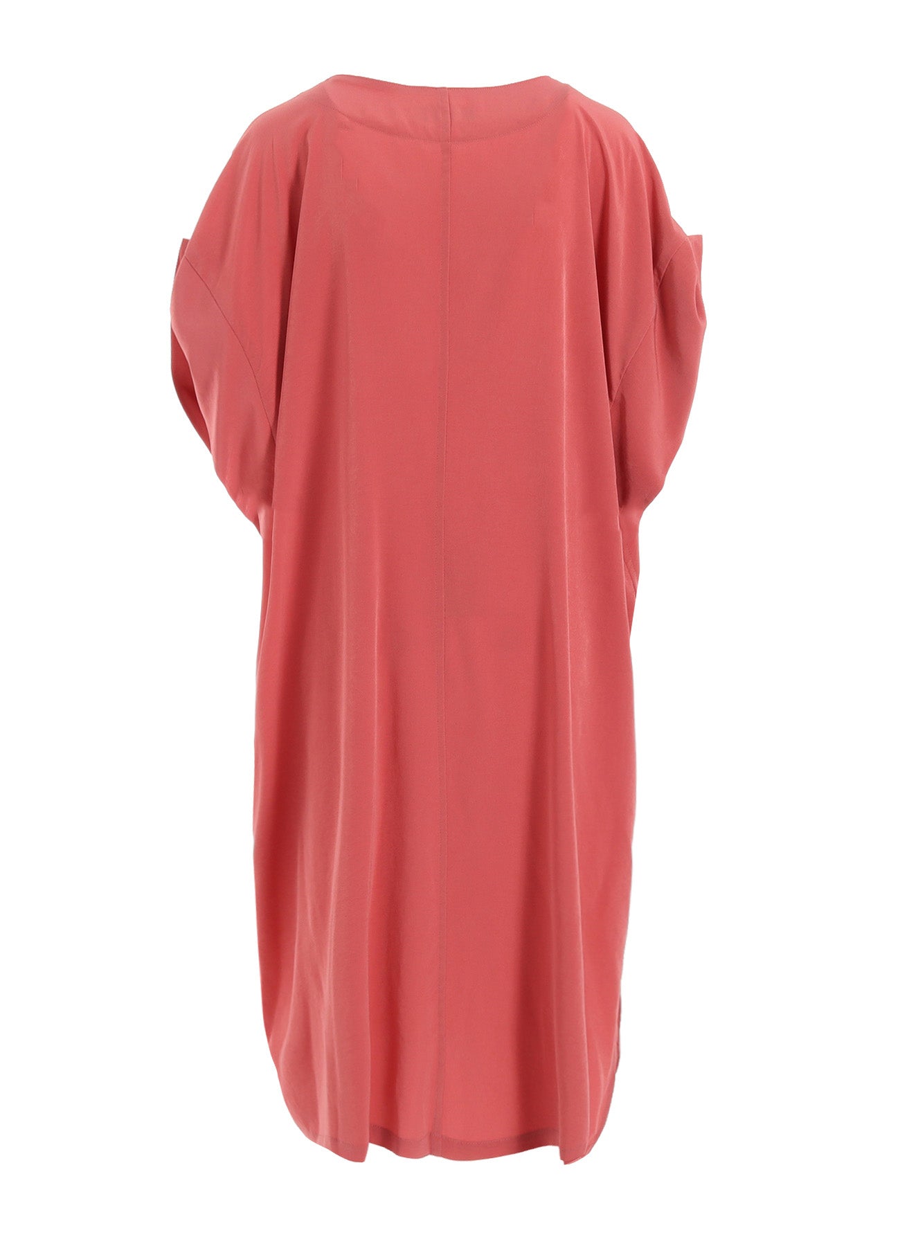 TA/PE CREPE DE CHINE ROLLED UP SLEEVE DRESS