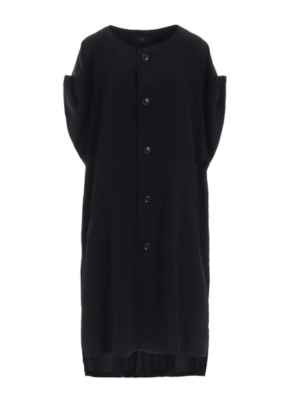 TA/PE CREPE DE CHINE ROLLED UP SLEEVE DRESS