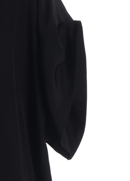 TA/PE CREPE DE CHINE ROLLED UP SLEEVE DRESS