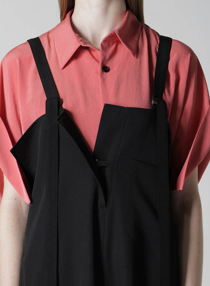 WOOL GABARDINE STRAP OVERALLS