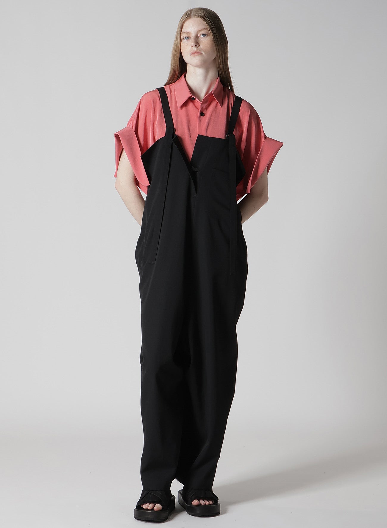 WOOL GABARDINE STRAP OVERALLS