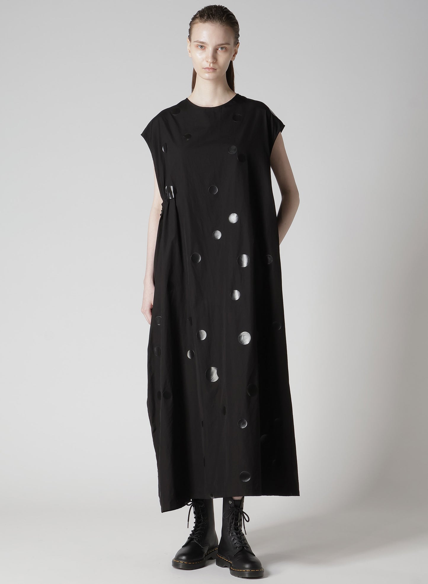 100/2 BROAD DOT PIGMENT PRINT GATHERED DRESS