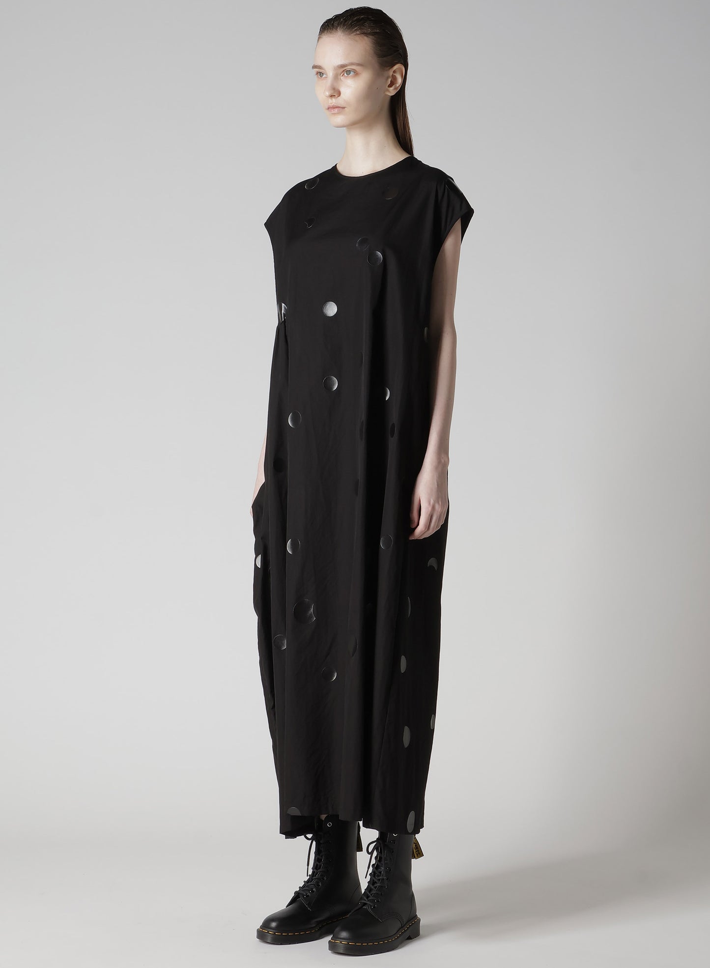 100/2 BROAD DOT PIGMENT PRINT GATHERED DRESS