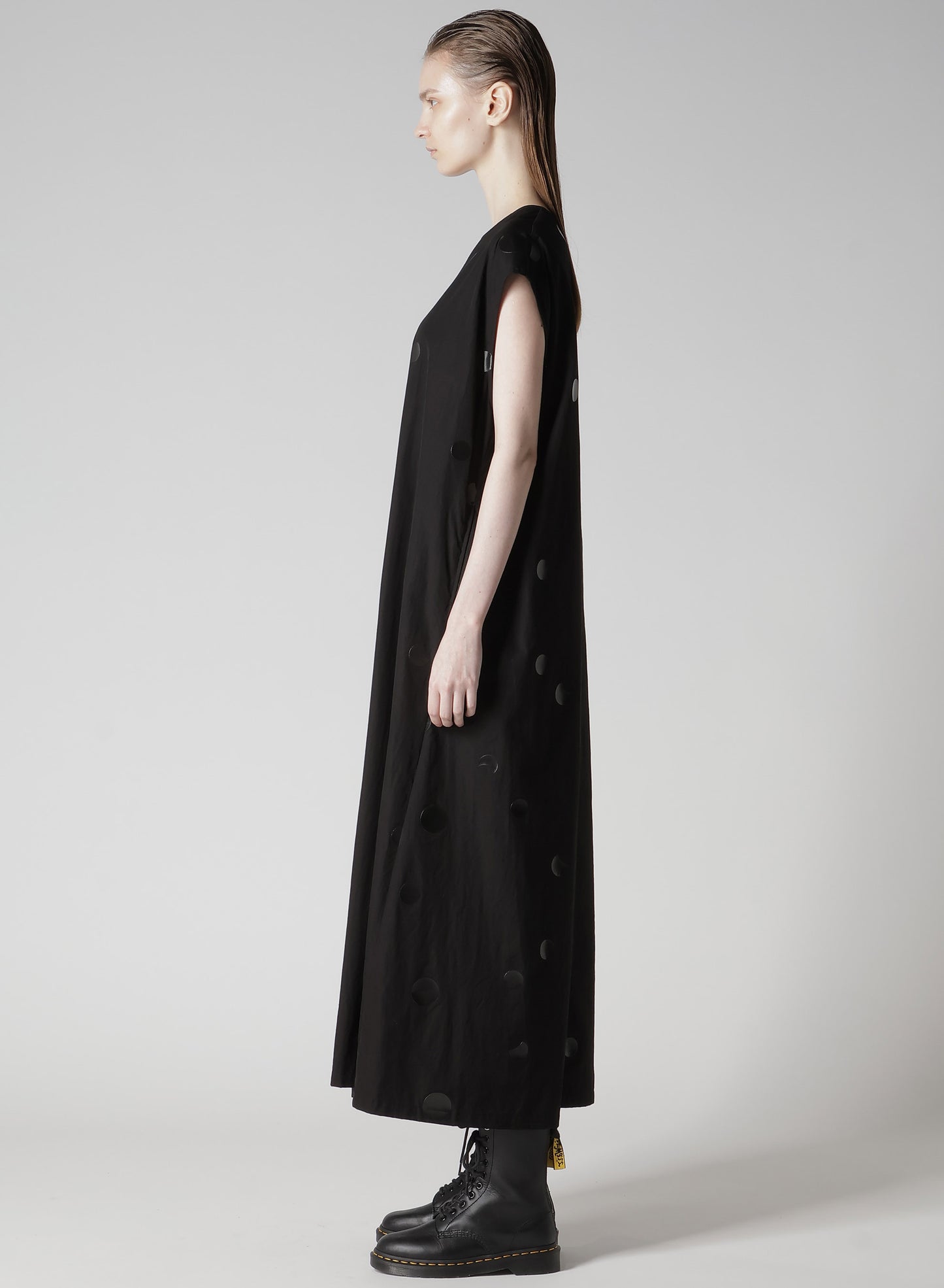 100/2 BROAD DOT PIGMENT PRINT GATHERED DRESS