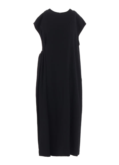 WOOL GABARDINE RIGHT SIDE GATHERED DRESS