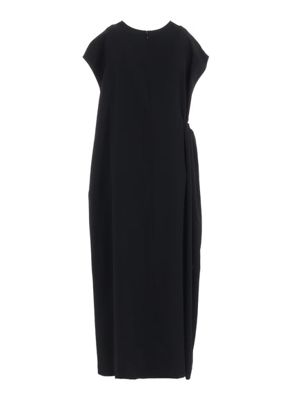 WOOL GABARDINE RIGHT SIDE GATHERED DRESS