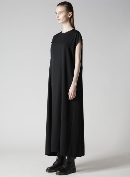 WOOL GABARDINE RIGHT SIDE GATHERED DRESS