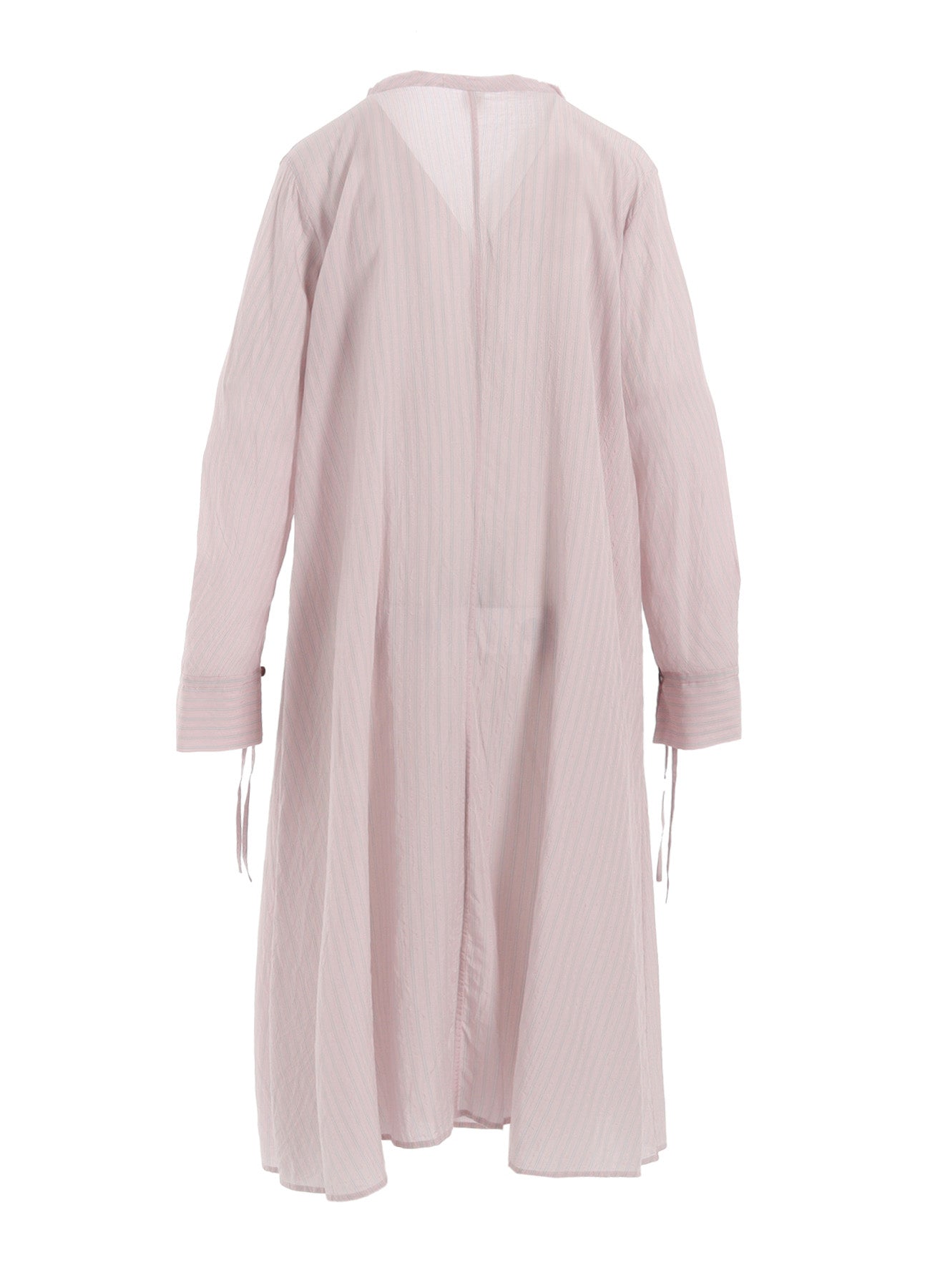 CELLULOSE STRIPE COLLARLESS A-LINE DRESS