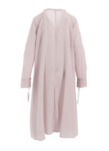 CELLULOSE STRIPE COLLARLESS A-LINE DRESS