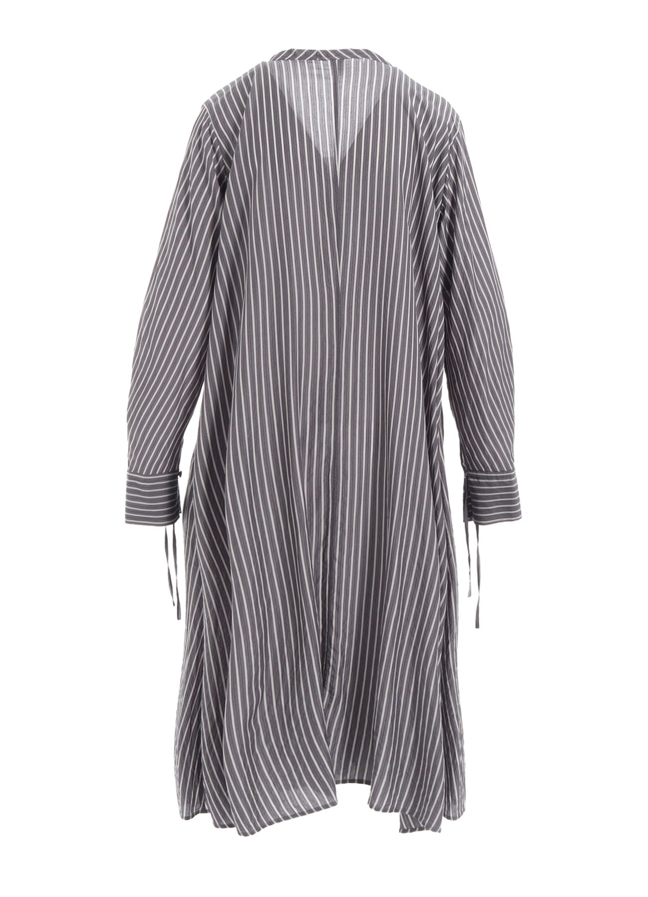 CELLULOSE STRIPE COLLARLESS A-LINE DRESS