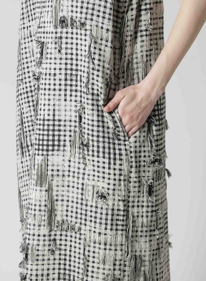 DAMAGED GINGHAM JACQUARD DRESS　