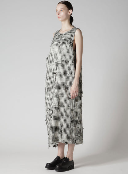 DAMAGED GINGHAM JACQUARD DRESS　