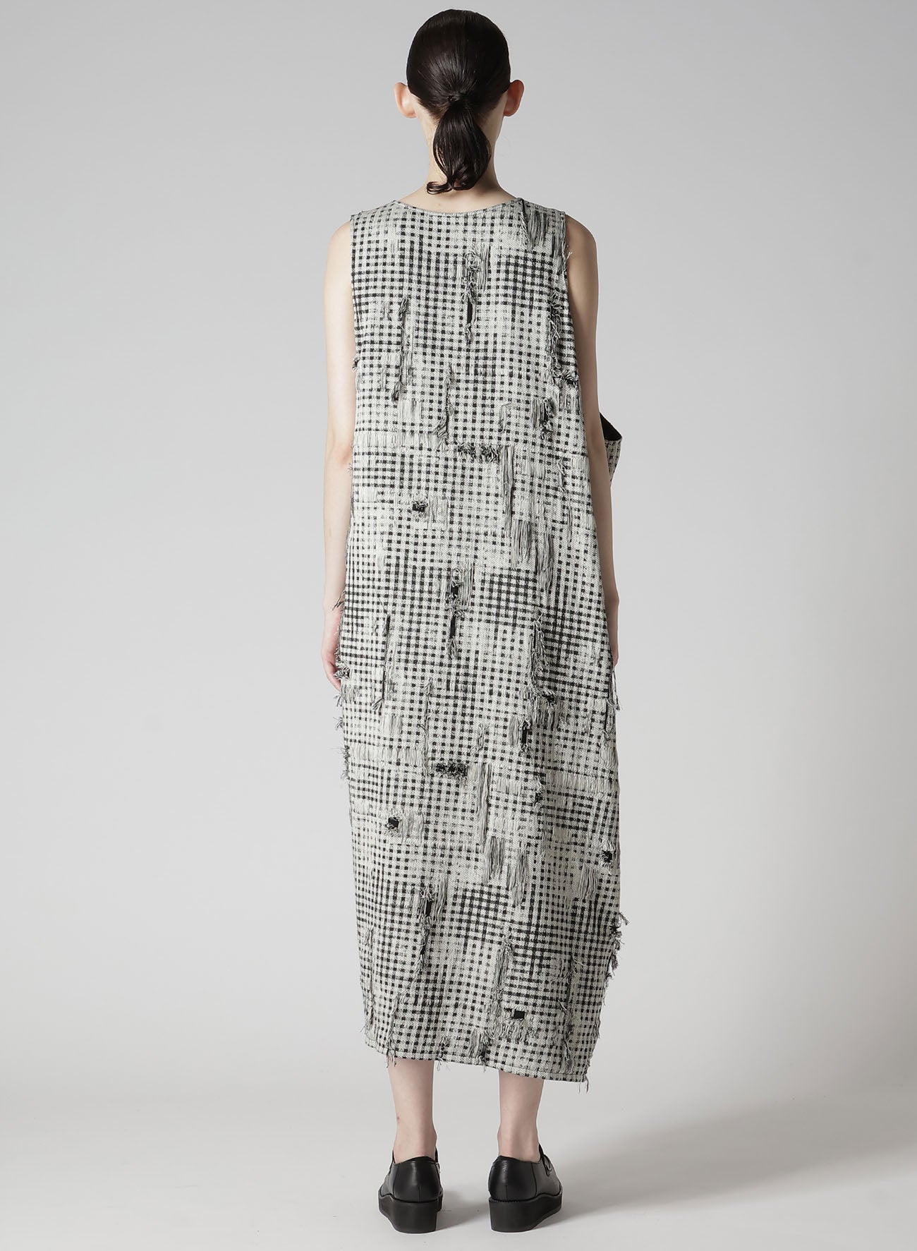 DAMAGED GINGHAM JACQUARD DRESS　
