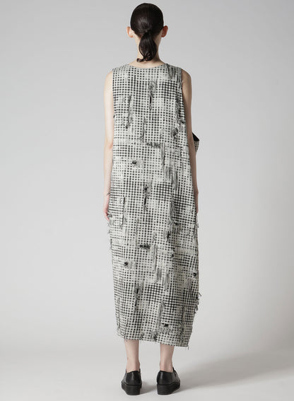DAMAGED GINGHAM JACQUARD DRESS　