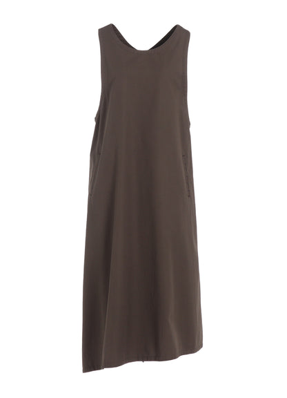 COTTON TWILL BACK CROSSED PULLOVER DRESS