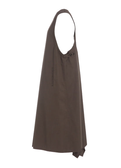 COTTON TWILL BACK CROSSED PULLOVER DRESS