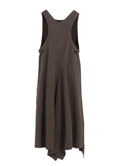 COTTON TWILL BACK CROSSED PULLOVER DRESS
