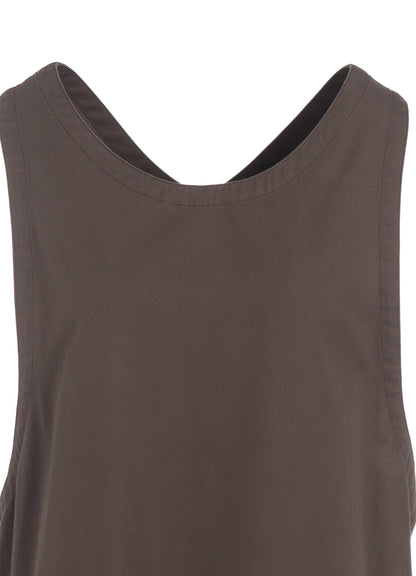 COTTON TWILL BACK CROSSED PULLOVER DRESS