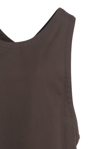 COTTON TWILL BACK CROSSED PULLOVER DRESS