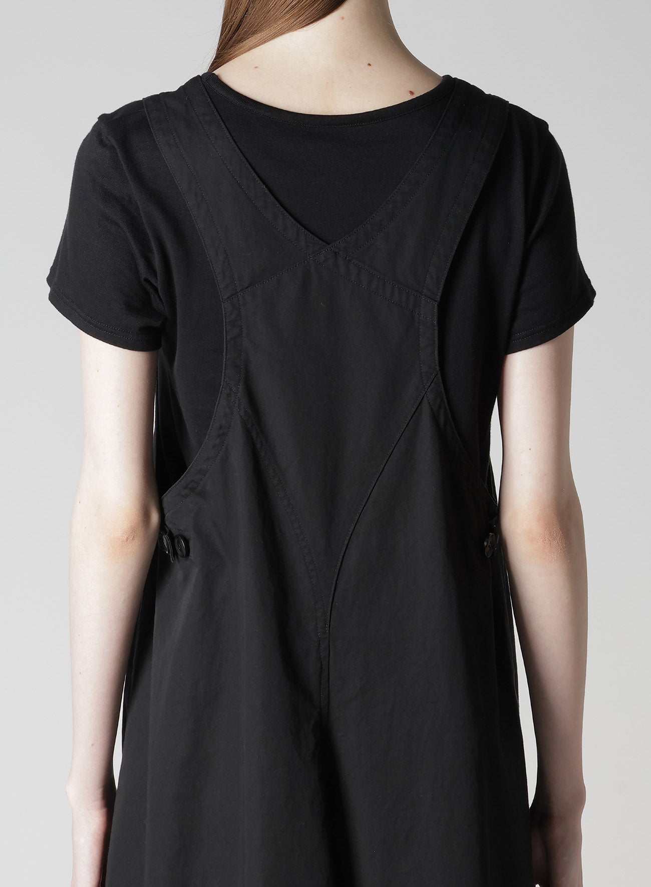 COTTON TWILL BACK CROSSED PULLOVER DRESS