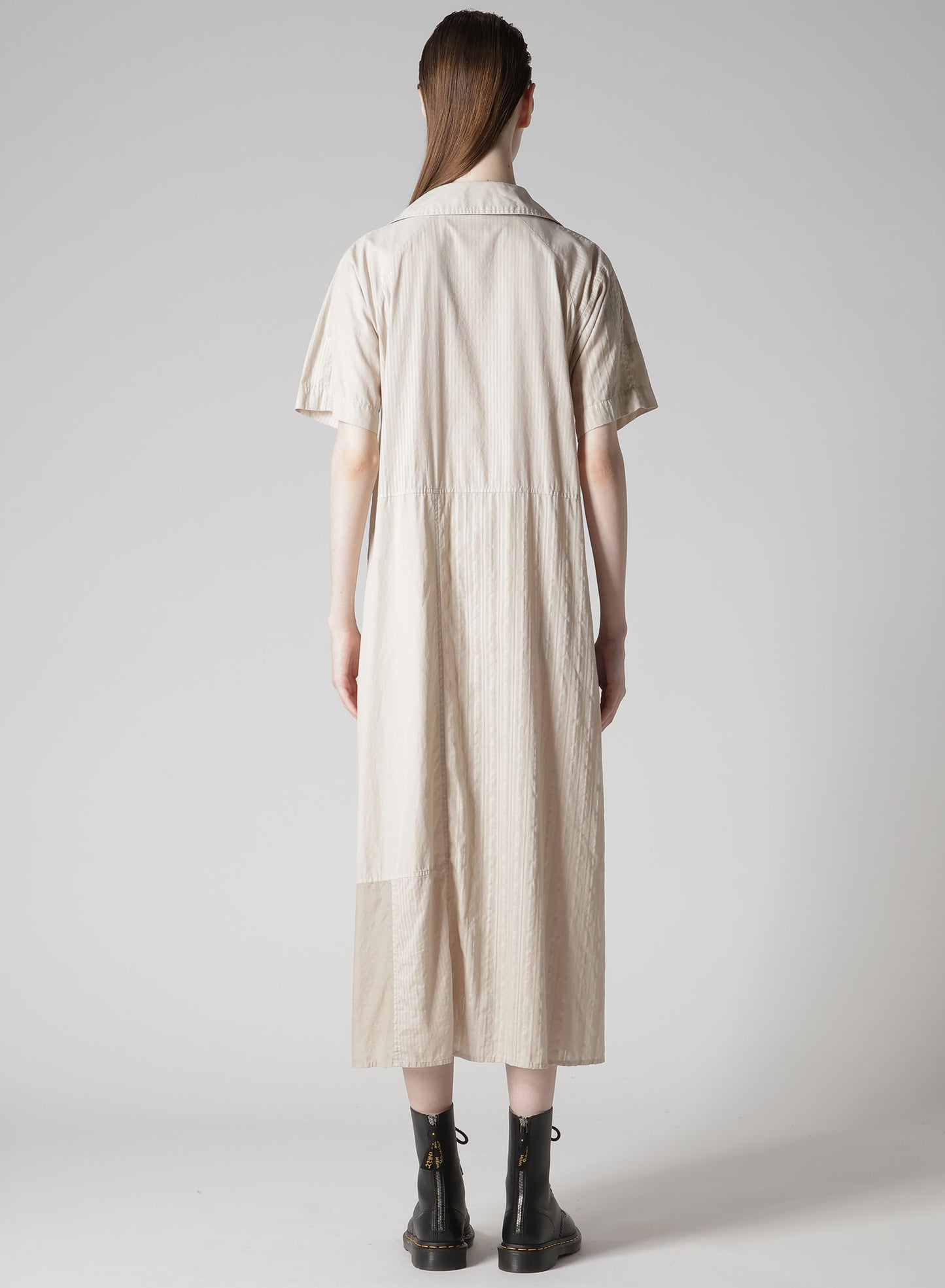 PATCHWORK A-LINE LONG DRESS