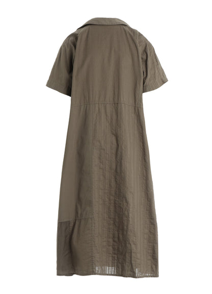 PATCHWORK A-LINE LONG DRESS