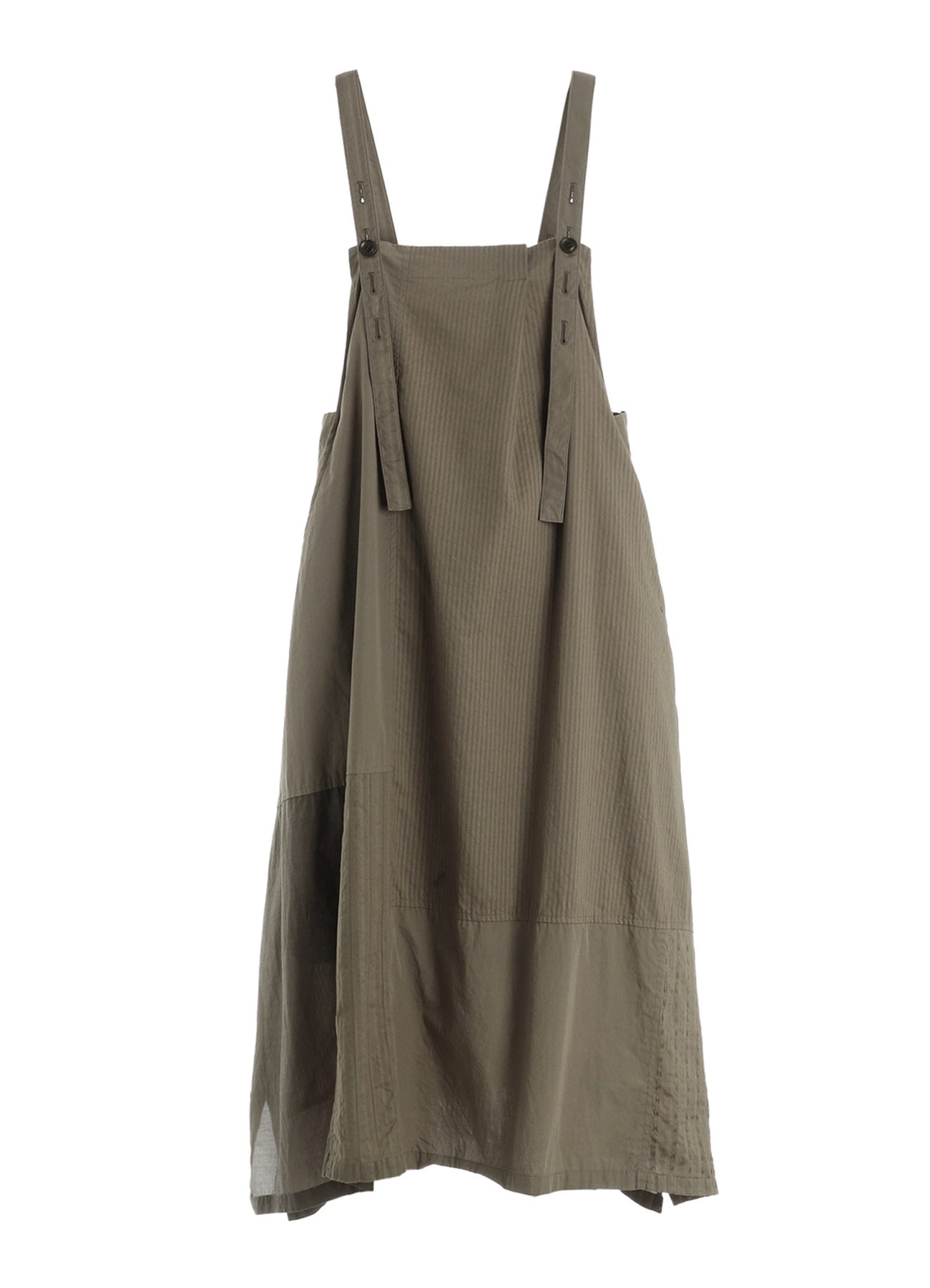 PATCHWORK TUCK SHOULDER STRAP DRESS