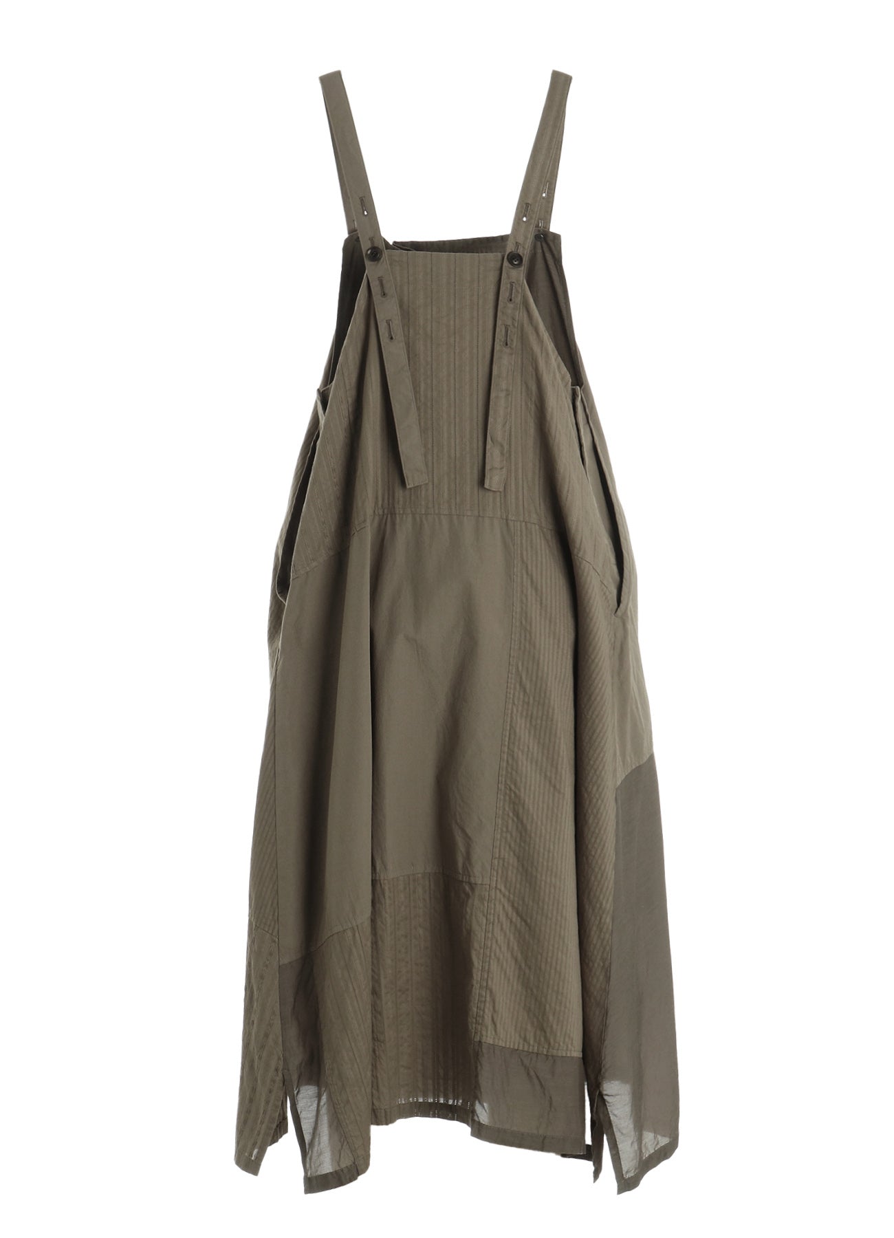 PATCHWORK TUCK SHOULDER STRAP DRESS