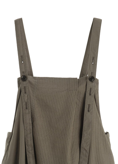 PATCHWORK TUCK SHOULDER STRAP DRESS