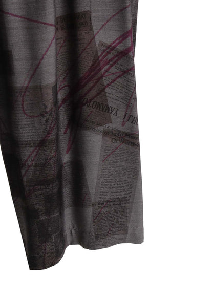 CUPRO DUNGAREE TWILL NEWSPAPER PRINT OVERALLS