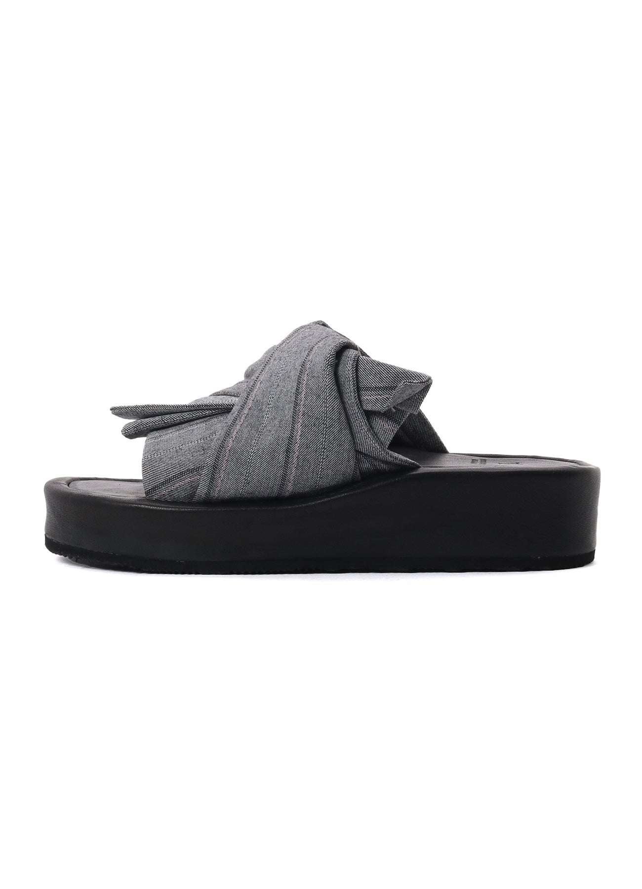 RAYON STRIPE/LEATHER COMBI SOLE SANDALS – THE SHOP YOHJI YAMAMOTO