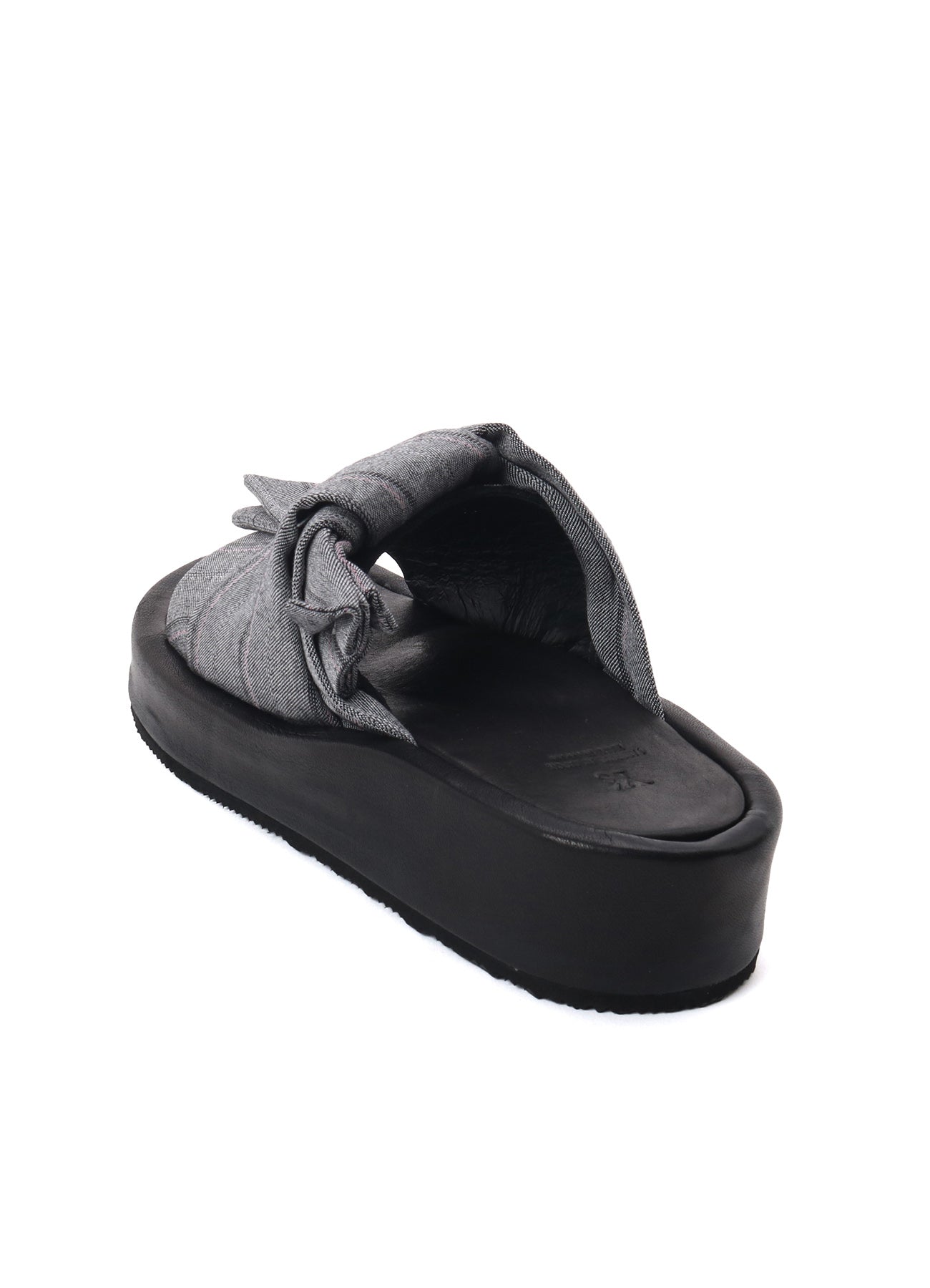 RAYON STRIPE/LEATHER COMBI SOLE SANDALS