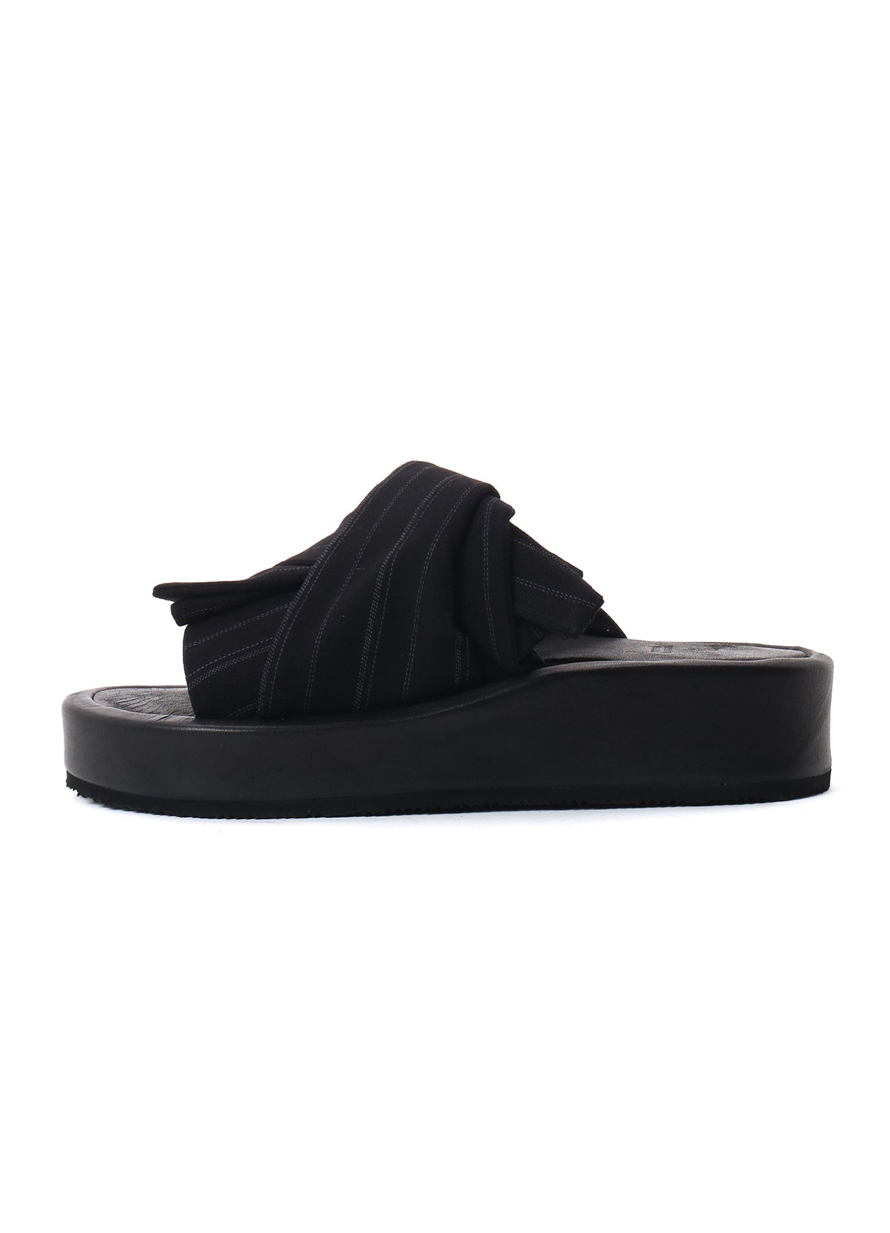 RAYON STRIPE/LEATHER COMBI SOLE SANDALS – THE SHOP YOHJI YAMAMOTO