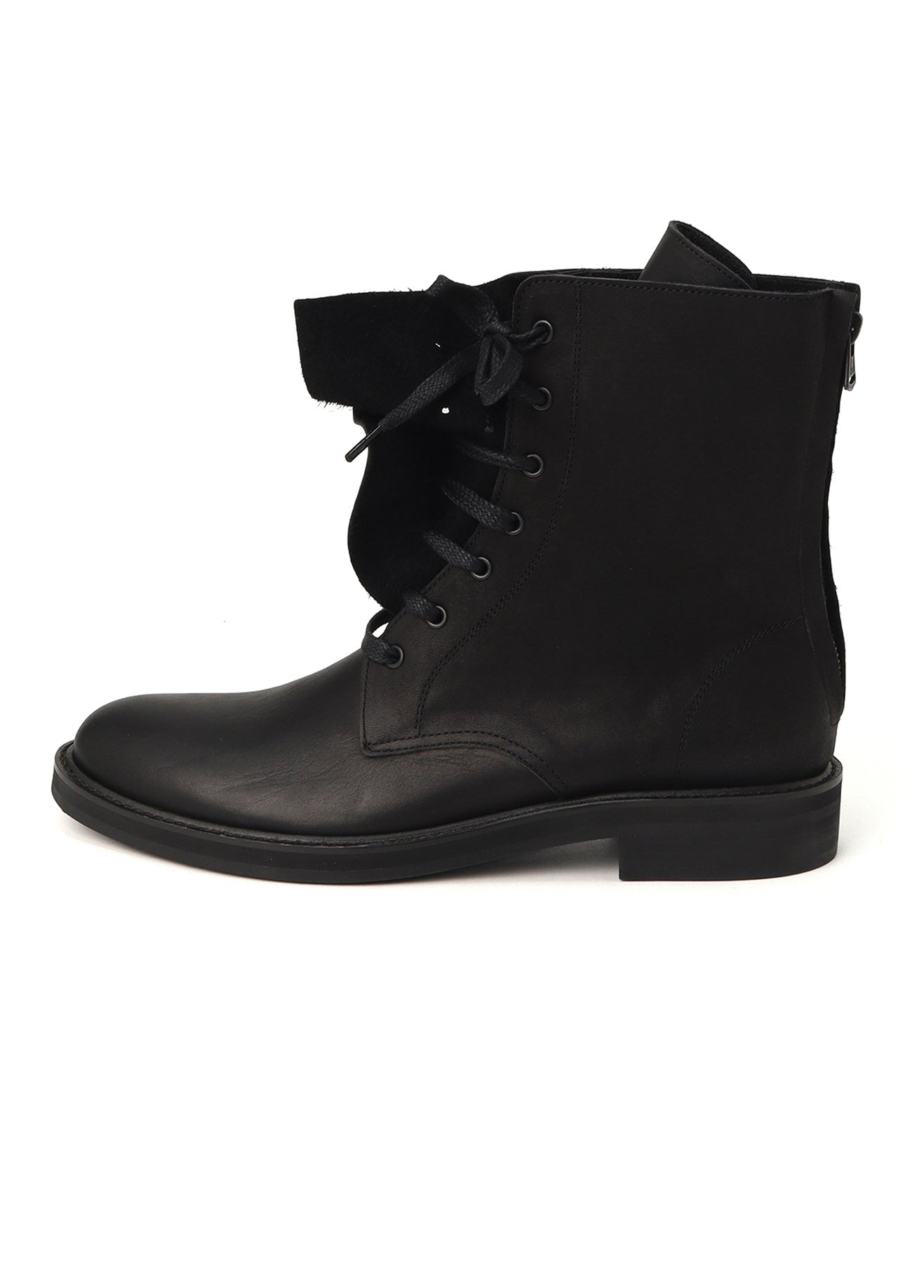 SEMI-MATTE LEATHER DRAPE BOOTS