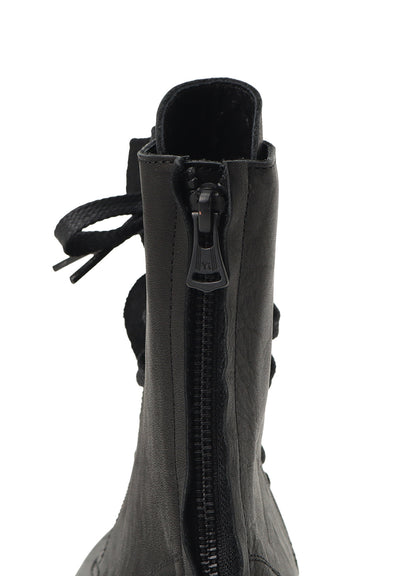 SEMI-MATTE LEATHER DRAPE BOOTS
